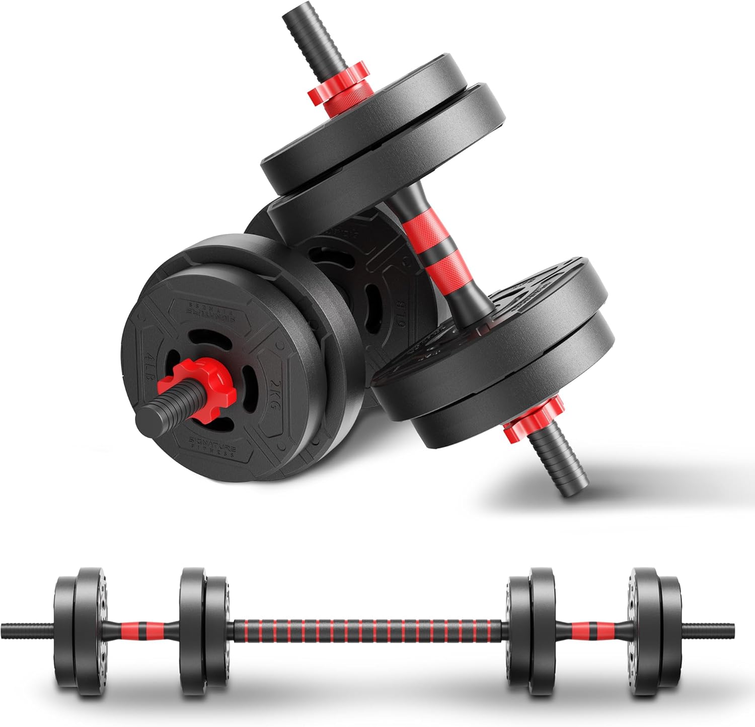 Home Gym Kit - 22lb 2-in-1 Adjustable Dumbbell & Barbell