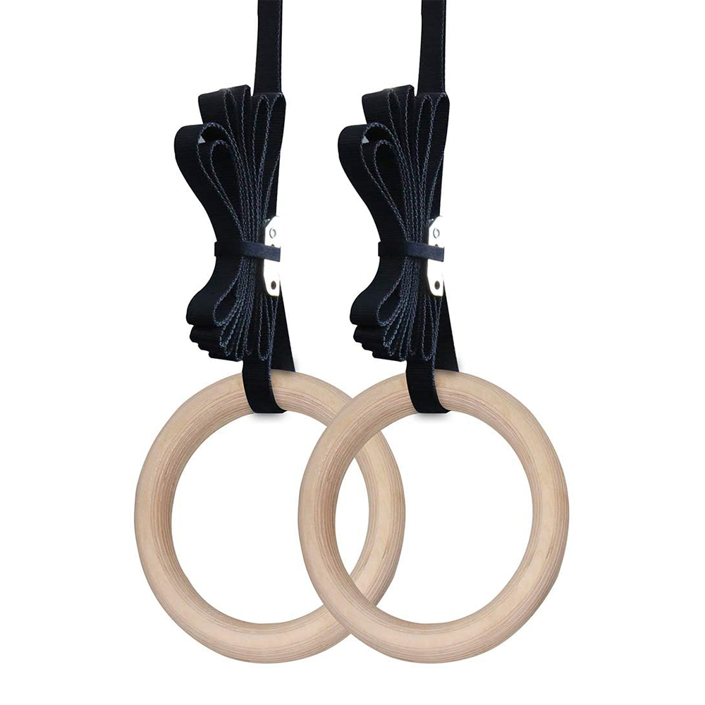 Gymnastic Rings Wooden - 28/32MM Fitness Wooden Gymnastics Rings Fitness