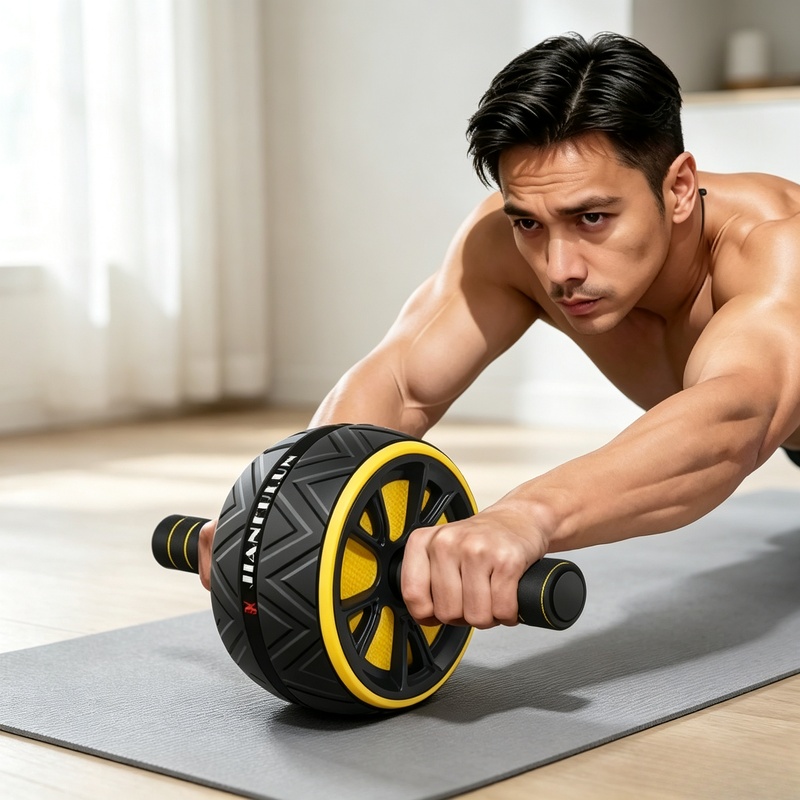 Home Gym Academy - Non‑Slip Grip Ab Roller Wheel, Durable
