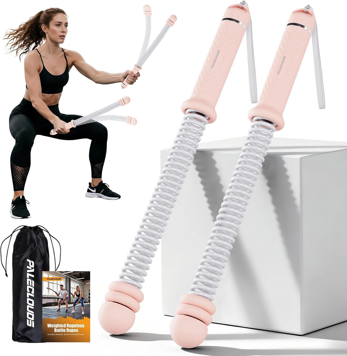 Home Gym Weights - Portable Ropeless Battle Ropes, Adjustable Weights