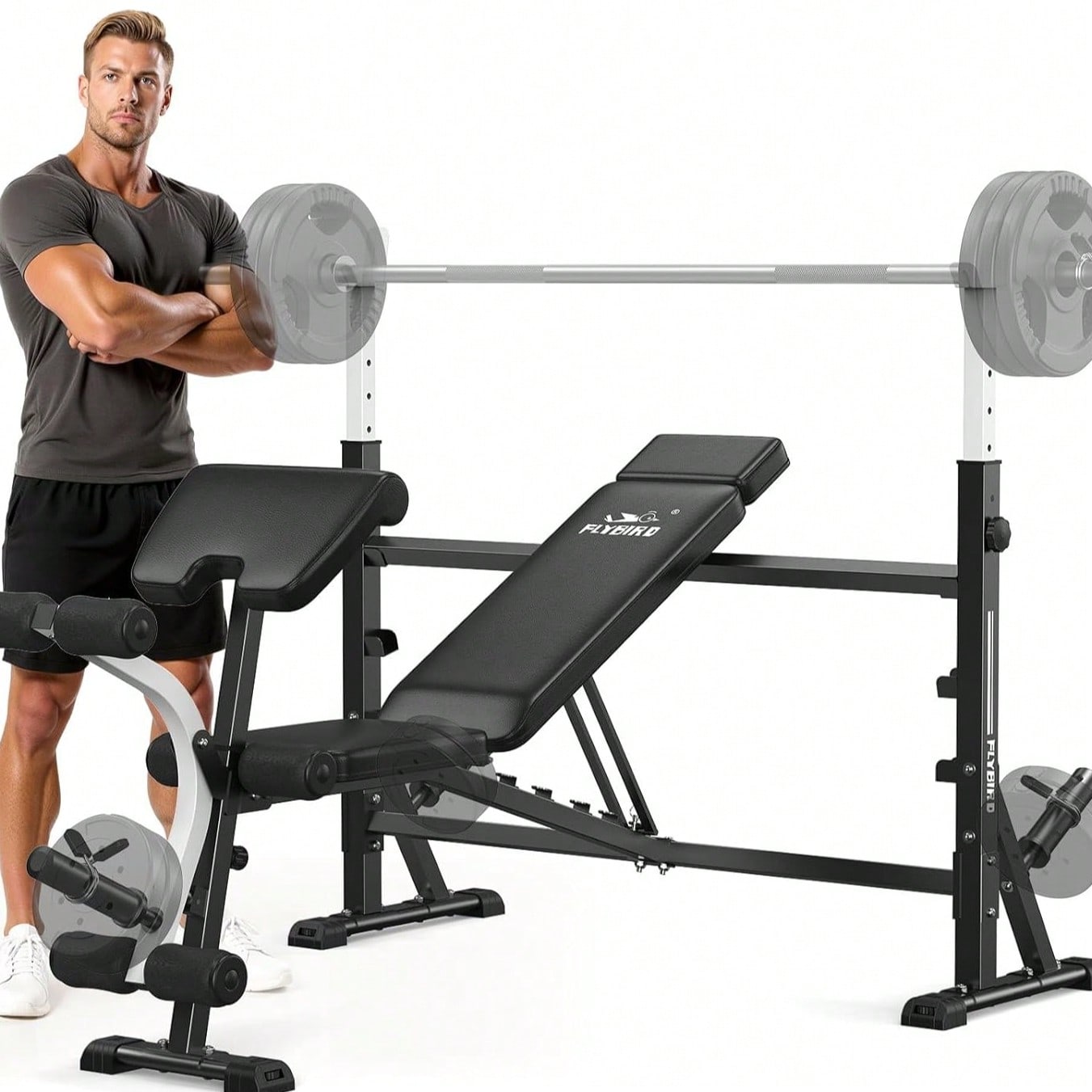 FLYBIRD Adjustable Weight Benc - đánh giá và giá Home Gym With Leg Press