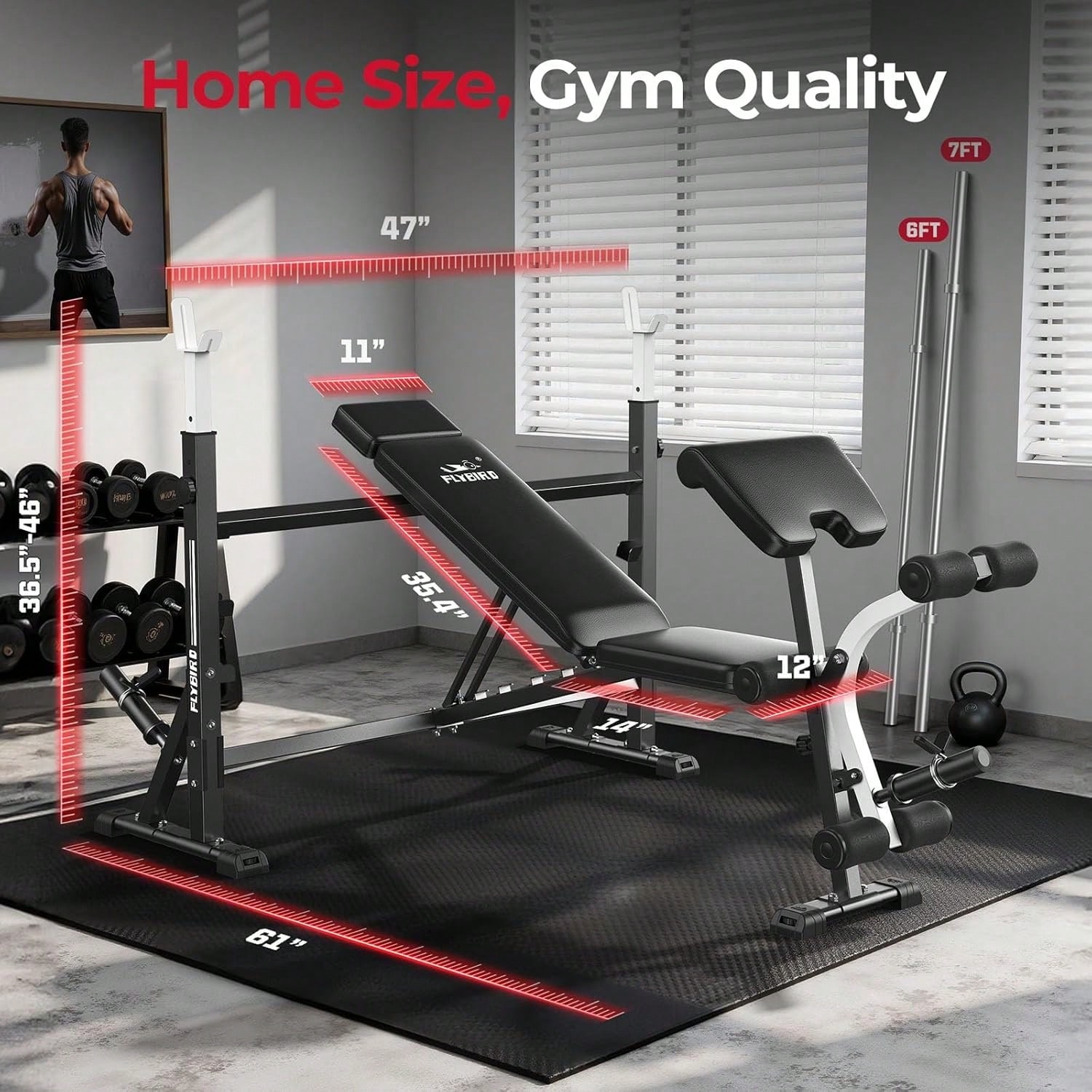 FLYBIRD Adjustable Weight Benc - đánh giá và giá Home Gym With Leg Press