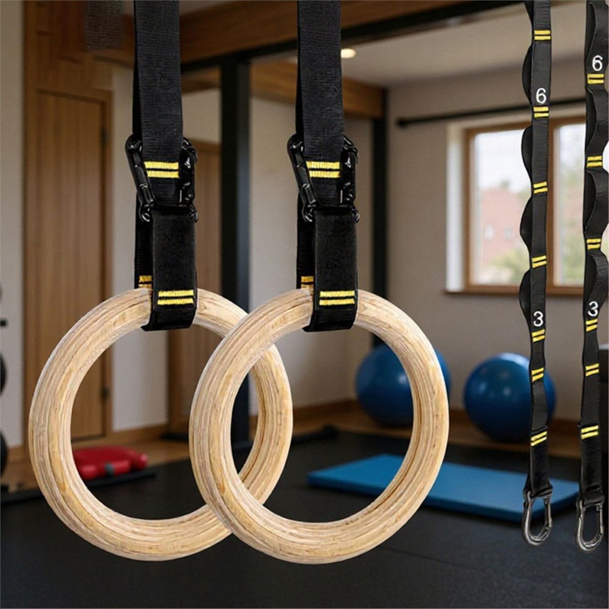 Summer sale  2Pcs Wooden Porta - đánh giá và giá Gymnastic Rings Wooden