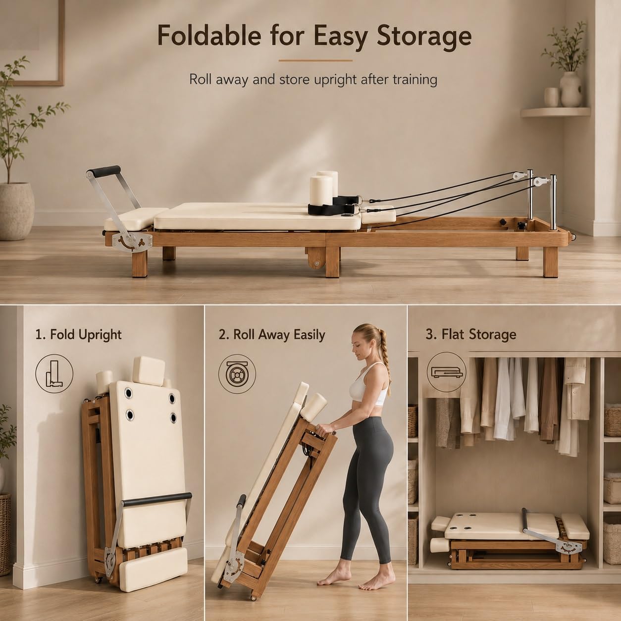 Foldable Pilates Reformer, Hom - đánh giá và giá Home Gym System