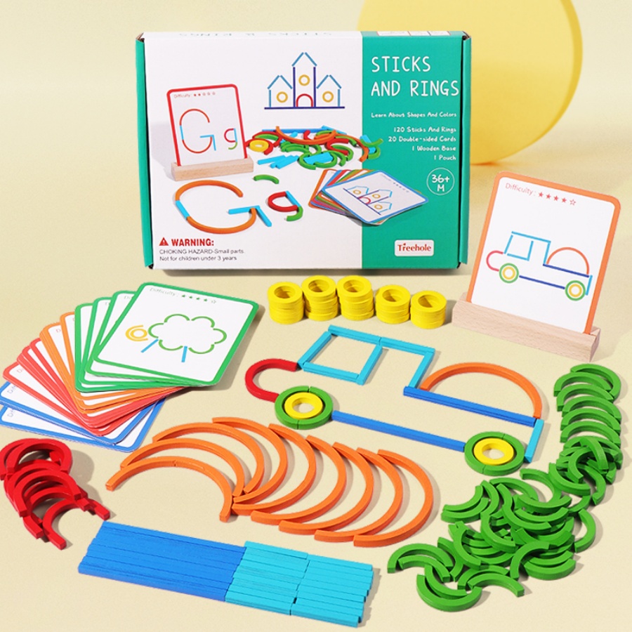Children's early education puz - đánh giá và giá Gymnastic Rings Wooden