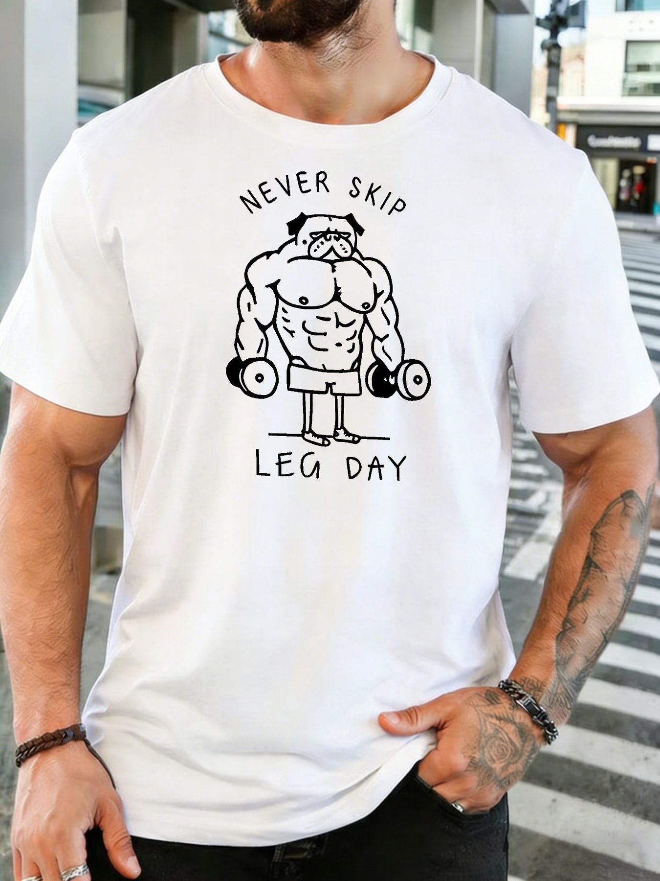 Mens Gym Fitness Muscular Pug  - đánh giá và giá Home Gym Leg Day