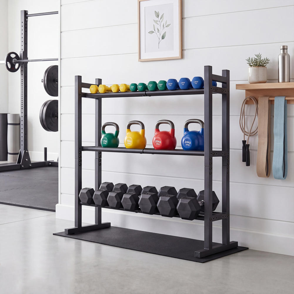 Heavy Duty 3-Tier Dumbbell Rac - đánh giá và giá Home Gym Weights