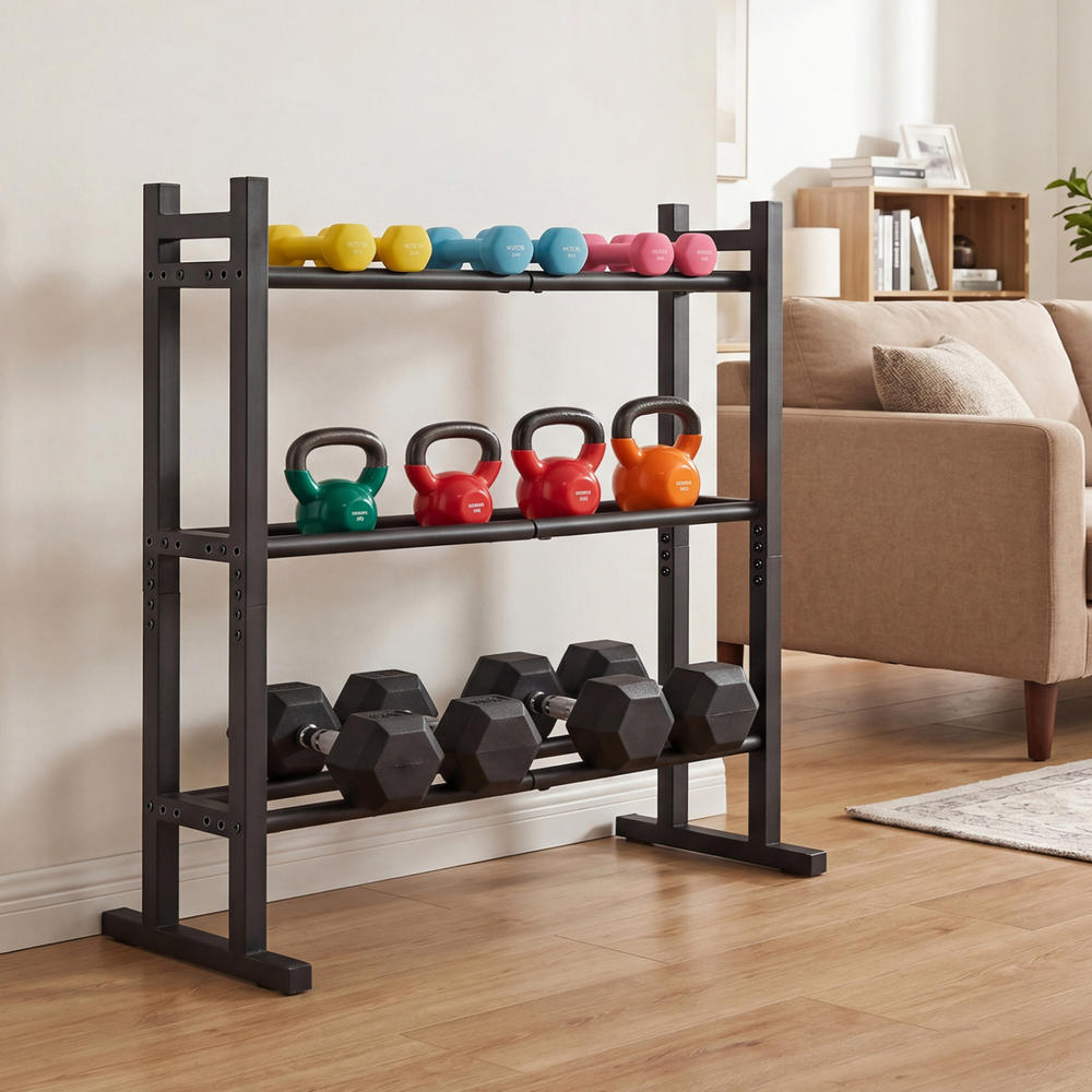Heavy Duty 3-Tier Dumbbell Rac - đánh giá và giá Home Gym Weights