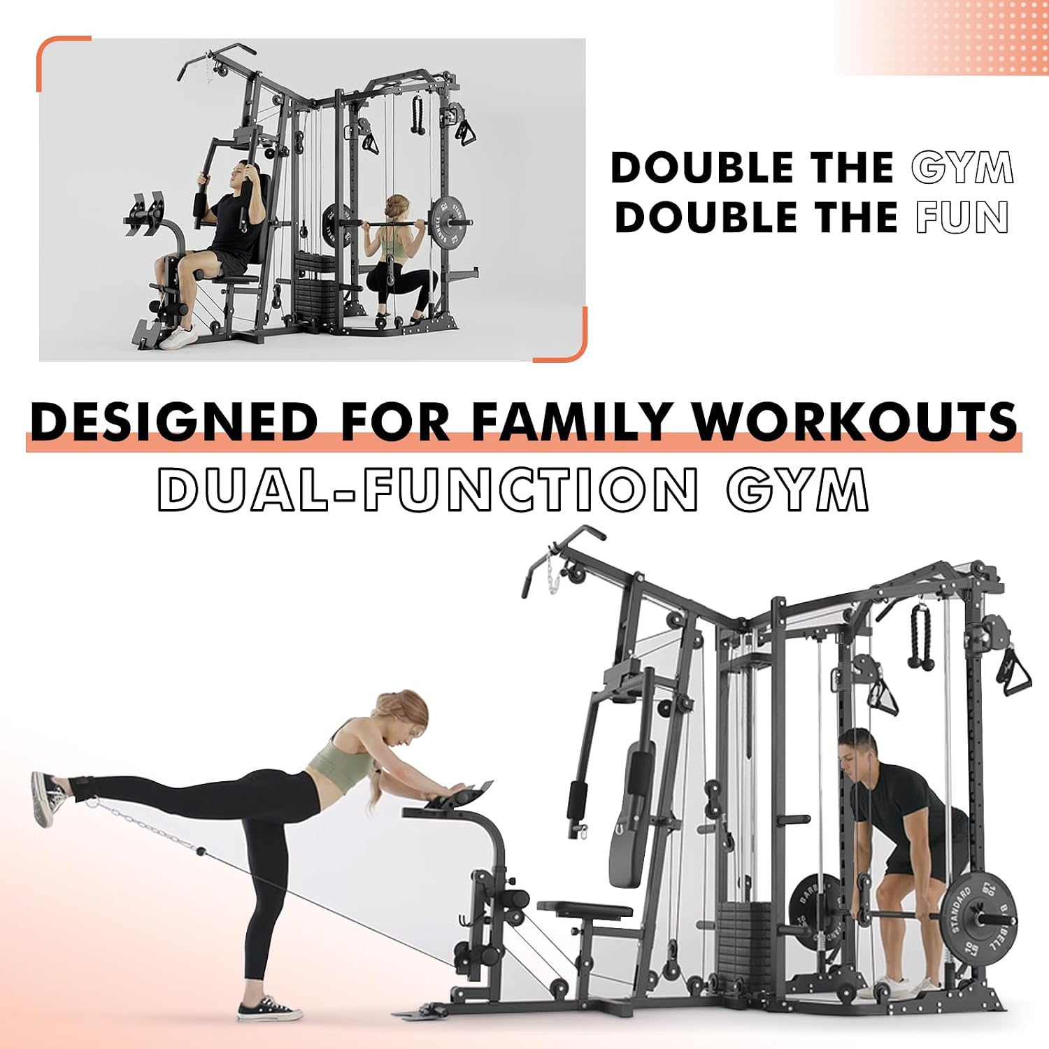 Dual-Station SmithΔ Machine Po - đánh giá và giá Home Gym All In One