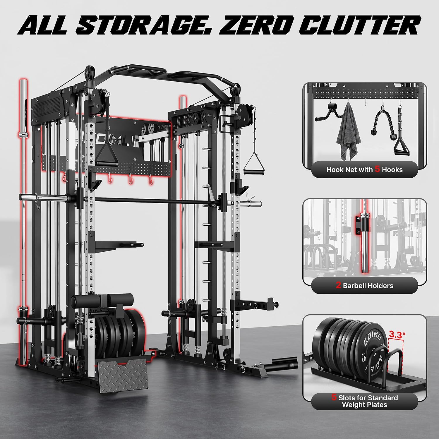 SM4 Smith Machine with Dual Pu - đánh giá và giá Home Gym With Leg Press