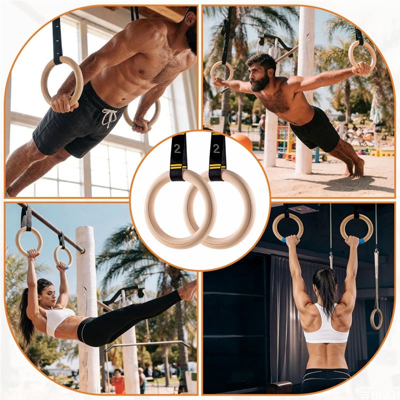 1.25 Inch Gym Rings Numbered S - đánh giá và giá Gymnastic Rings Wooden